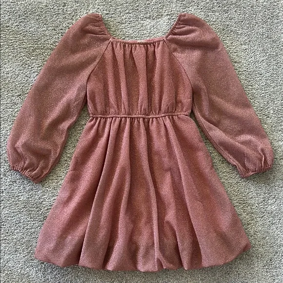 Hayden Girls Elegant Pink Metallic Dress - Picture 1 of 6
